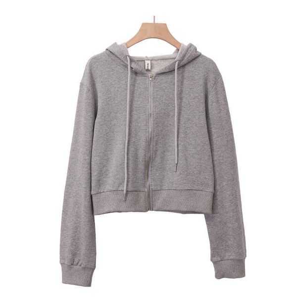 100% cotton fashion women sweatshirt solid full zipper long sleeve crop hoodie female pullover coat m30638 210526, Black
100% cotton fashion women sweatshirt solid full zipper long sleeve crop hoodie female pullover coat m30638 210526, Black