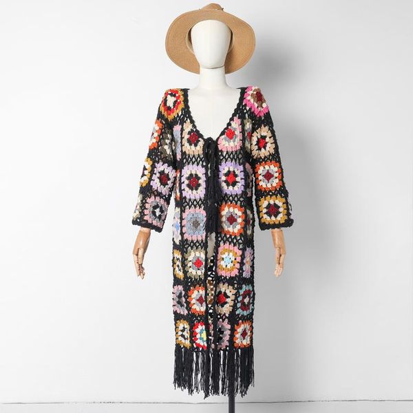 casual dresses jastie summer women's handmade knitted floral embroidery long sleeve bow lace-up tassel dress bohemian beach vestidos, Black;gray
casual dresses jastie summer women's handmade knitted floral embroidery long sleeve bow lace-up tassel dress bohemian beach vestidos, Black;gray
