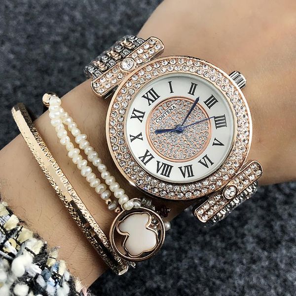 wristwatches good quality women stainless steel mesh bracelet business geneva watch luxury diamond quartz clock relogio feminino, Slivery;brown
wristwatches good quality women stainless steel mesh bracelet business geneva watch luxury diamond quartz clock relogio feminino, Slivery;brown
