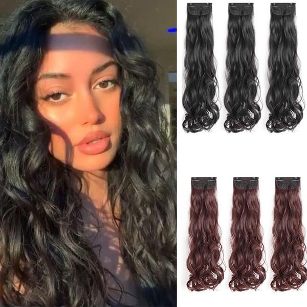 synthetic wigs buqi 2 clips long curly wavy hair in high temperature fiber black brown hairpiece
synthetic wigs buqi 2 clips long curly wavy hair in high temperature fiber black brown hairpiece