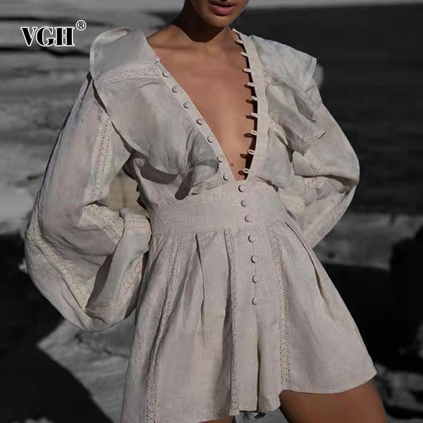 vgh white casual jumpsuit for women v neck long sleeve high waist patchwork ruffles lace up loose jumpsuits female clothing 210421, Black;white
vgh white casual jumpsuit for women v neck long sleeve high waist patchwork ruffles lace up loose jumpsuits female clothing 210421, Black;white