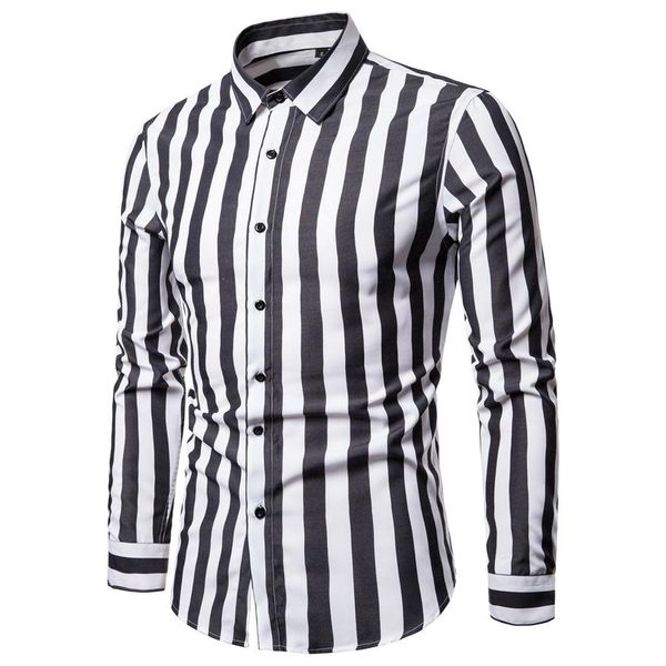 Red Black Blue Vertical stripes men shirt Long Sleeve mens shirts casual slim fit blouses male, White;black
Red Black Blue Vertical stripes men shirt Long Sleeve mens shirts casual slim fit blouses male, White;black