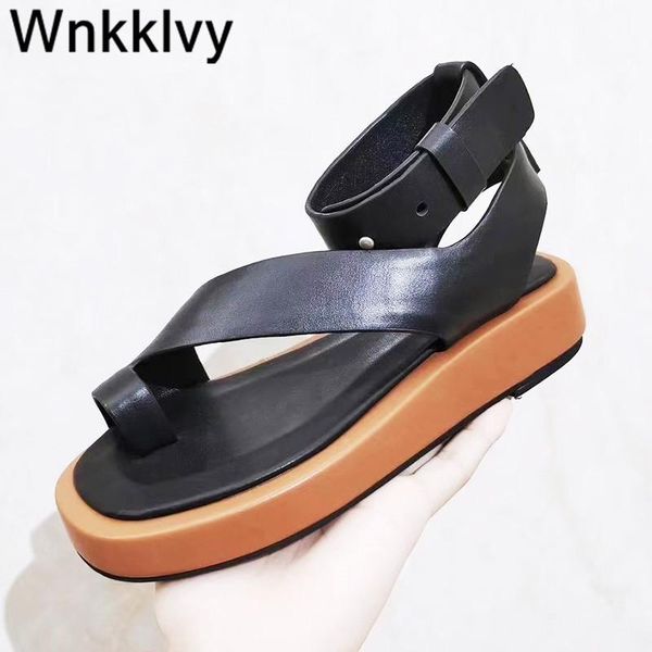 dress shoes women flatform sandals real leather clip toe ankle belt buckle strap sandalias summer vacation beach female 2021 runway, Black
dress shoes women flatform sandals real leather clip toe ankle belt buckle strap sandalias summer vacation beach female 2021 runway, Black