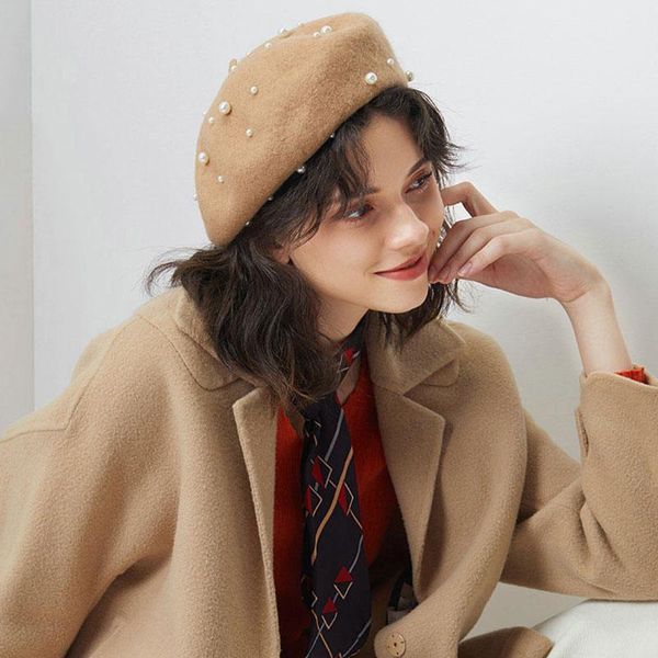 berets wool women winter luxury pearl rivet vintage cashmere female warm beret hats girls flat cap painter, Blue;gray
berets wool women winter luxury pearl rivet vintage cashmere female warm beret hats girls flat cap painter, Blue;gray