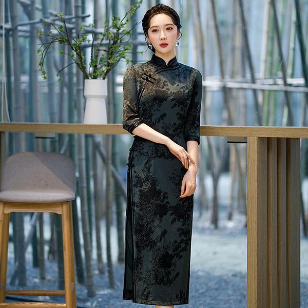 ethnic clothing elegant chinese style women cheongsam vintage evening party qipao classic handmade button vestidos slim oversize robe g, Red
ethnic clothing elegant chinese style women cheongsam vintage evening party qipao classic handmade button vestidos slim oversize robe g, Red