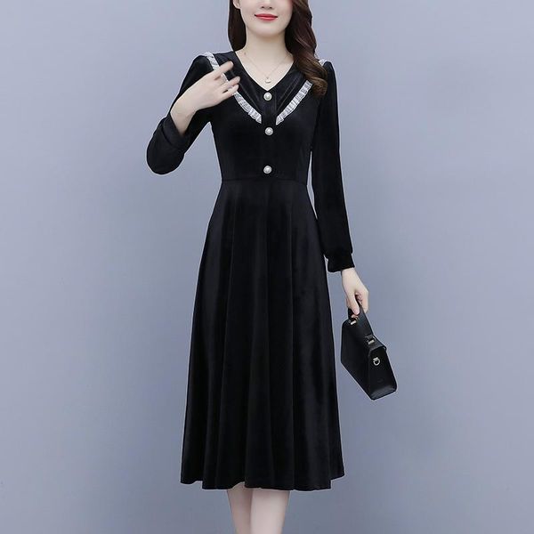 casual dresses women korean dress fashion one piece autumn spring 2022 office lady french korea style vintage solid robe, Black;gray
casual dresses women korean dress fashion one piece autumn spring 2022 office lady french korea style vintage solid robe, Black;gray