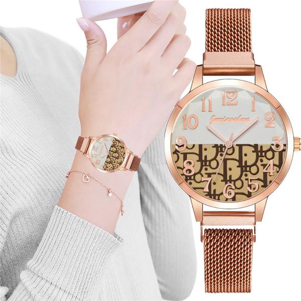 wristwatches luxury montre femme wrist watch magnet fashion gold stainless steel strap arabic digital splicing dial ladies quartz clock, Slivery;brown
wristwatches luxury montre femme wrist watch magnet fashion gold stainless steel strap arabic digital splicing dial ladies quartz clock, Slivery;brown