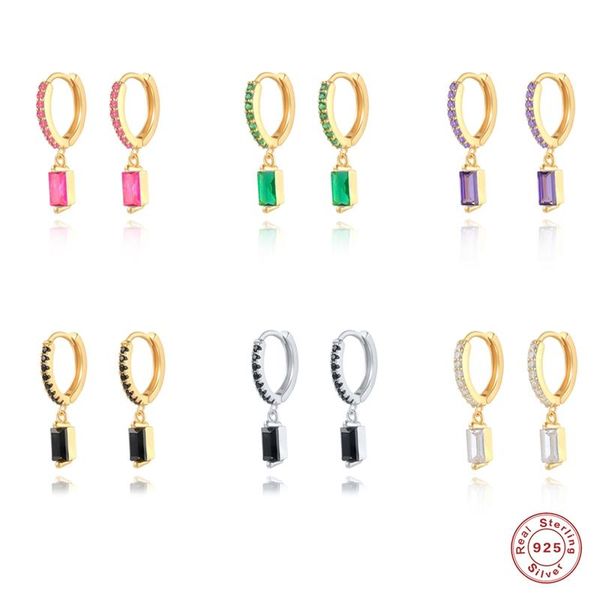 hoop & huggie aide 925 sterling silver women's earrings square color zircon ear piercing earring party wedding jewelry accessories, Golden;silver
hoop & huggie aide 925 sterling silver women's earrings square color zircon ear piercing earring party wedding jewelry accessories, Golden;silver