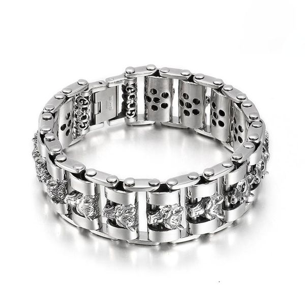 charm bracelets jewels store trend wolf head wide bracelet mechanical chain men's stainless steel for man js78136-bd, Golden;silver
charm bracelets jewels store trend wolf head wide bracelet mechanical chain men's stainless steel for man js78136-bd, Golden;silver