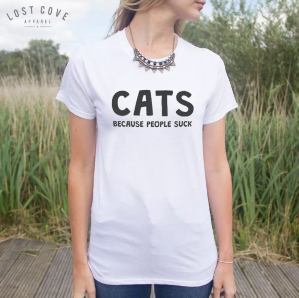 * Cats Because People Suck T-shirt Crazy Cat Lady Lover Slogan Fashion Top Tee *, White;black
* Cats Because People Suck T-shirt Crazy Cat Lady Lover Slogan Fashion Top Tee *, White;black