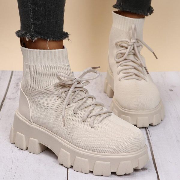 boots autumn and winter women's knitted lace-up flat-bottomed ladies socks shoes fashion short casual, Black
boots autumn and winter women's knitted lace-up flat-bottomed ladies socks shoes fashion short casual, Black