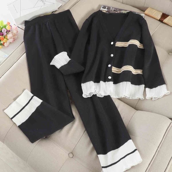 women's tracksuits korean version fashion temperament reduced age knitting shirt wide leg pants two-piece suit female winter c842, Gray
women's tracksuits korean version fashion temperament reduced age knitting shirt wide leg pants two-piece suit female winter c842, Gray