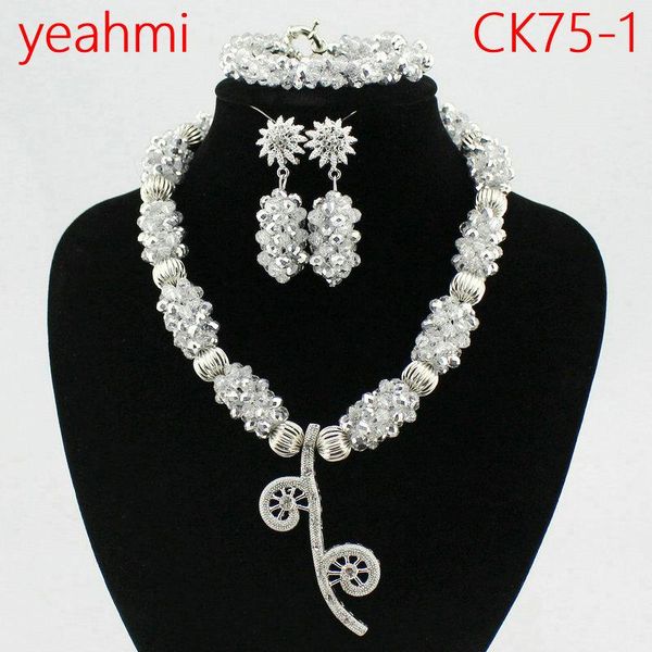 earrings & necklace 2021 nigerian wedding african beads jewelry sets luxury dubai gold accessory statement set christmas gift 75-1, Silver
earrings & necklace 2021 nigerian wedding african beads jewelry sets luxury dubai gold accessory statement set christmas gift 75-1, Silver