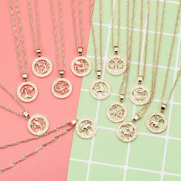 necklace with women's roman pendant 12 zodiac signs yellow rose gold full round necklaces, Silver
necklace with women's roman pendant 12 zodiac signs yellow rose gold full round necklaces, Silver