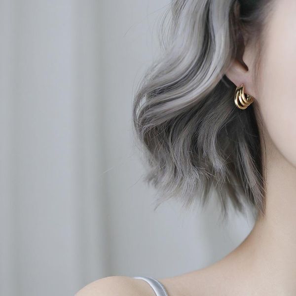 hoop & huggie s925 sterling silver three-ring earrings female temperament korean personality students all-match, Golden;silver
hoop & huggie s925 sterling silver three-ring earrings female temperament korean personality students all-match, Golden;silver