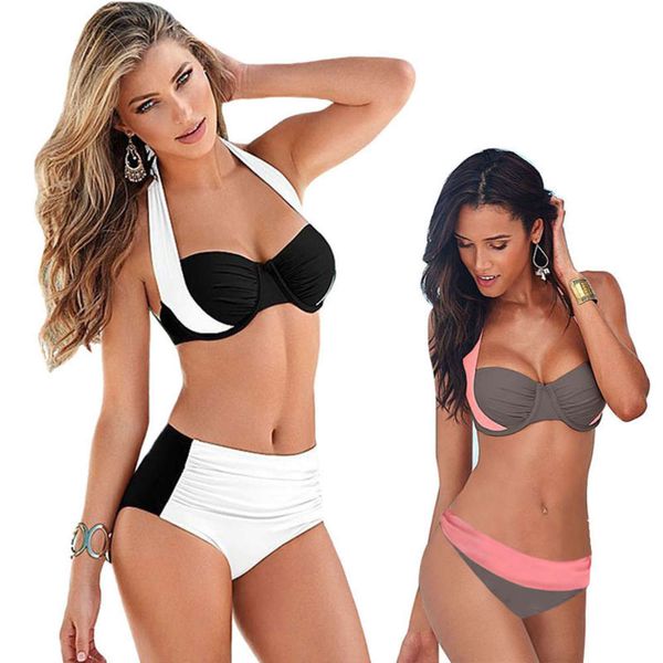 the bikini multi cross split color matching bikini plus fat swimsuit, White;black
the bikini multi cross split color matching bikini plus fat swimsuit, White;black
