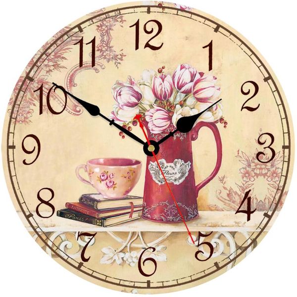 inch home decor wall clock,wooden classic retro flowers cup book on table french style round decorative watches saat clocks
inch home decor wall clock,wooden classic retro flowers cup book on table french style round decorative watches saat clocks