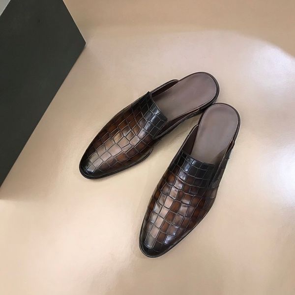 2021ss men true leather slippers slide sandals designer causal non-slip slides summer crocodile grain flip flops slippers with box size 6-11, Black
2021ss men true leather slippers slide sandals designer causal non-slip slides summer crocodile grain flip flops slippers with box size 6-11, Black