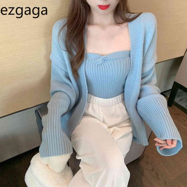 ezgaga two piece set women outwear knitted sweater cardigan tender lady solid breast wrap elegant vest autumn outfits 210430, White
ezgaga two piece set women outwear knitted sweater cardigan tender lady solid breast wrap elegant vest autumn outfits 210430, White