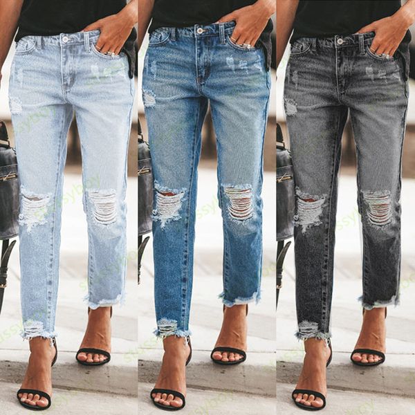 womens mid waist hole ripped jeans casual loose denim pants ladies high street straight trousers s-2xl, Blue
womens mid waist hole ripped jeans casual loose denim pants ladies high street straight trousers s-2xl, Blue