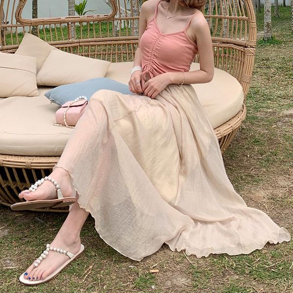 skirts bohemia long women stretch high waist solid chiffon a-line skirt casual pleated maxi faldas saias streetwear, Black
skirts bohemia long women stretch high waist solid chiffon a-line skirt casual pleated maxi faldas saias streetwear, Black