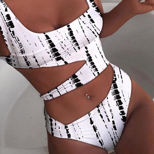women's swimwear summer fashion swimsuit one piece hollow out bikini tie-dye printed beach bathing suit maillot de bain#g4, White;black
women's swimwear summer fashion swimsuit one piece hollow out bikini tie-dye printed beach bathing suit maillot de bain#g4, White;black