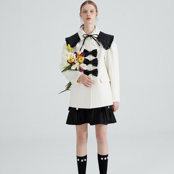 women's suits & blazers wool blends bow coat women woolen suit coats blazer autumn winter clothes brand designers shawl wrap outfits ou, White;black
women's suits & blazers wool blends bow coat women woolen suit coats blazer autumn winter clothes brand designers shawl wrap outfits ou, White;black