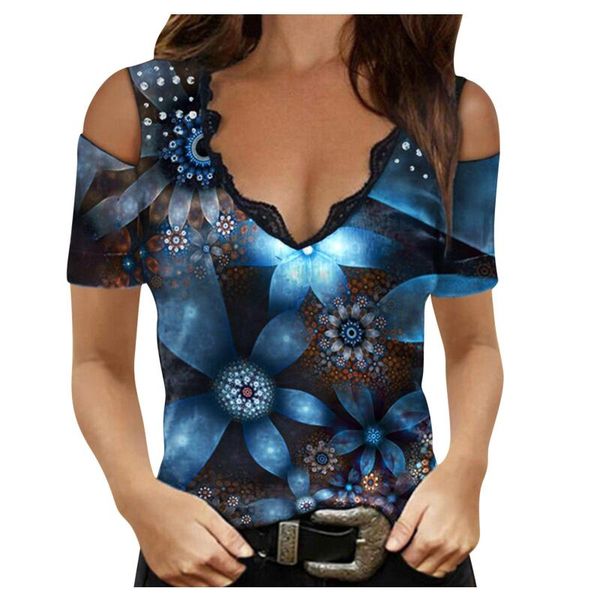 women's blouses & shirts women 3d blouse summer casual tee short sleeve v-neck cold shoulder pullover graphic blusas camisas de mu, White
women's blouses & shirts women 3d blouse summer casual tee short sleeve v-neck cold shoulder pullover graphic blusas camisas de mu, White