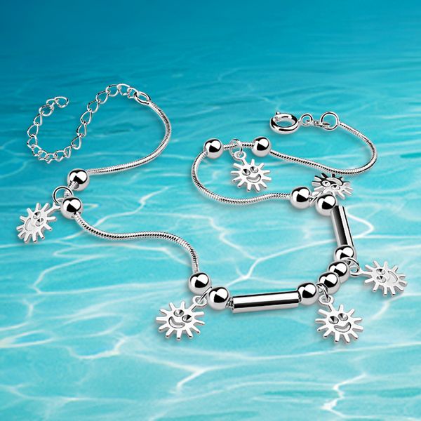 foot chain brand new pure 925 silver sun flower anklet for womenwomen fashion jewelry & fashion anklet, Red;blue
foot chain brand new pure 925 silver sun flower anklet for womenwomen fashion jewelry & fashion anklet, Red;blue