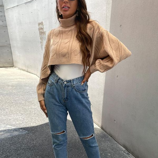women's sweaters y2k short women solid loose casual turtleneck pull autumn fashion streetwear knitted sweater femme 2021, White;black
women's sweaters y2k short women solid loose casual turtleneck pull autumn fashion streetwear knitted sweater femme 2021, White;black
