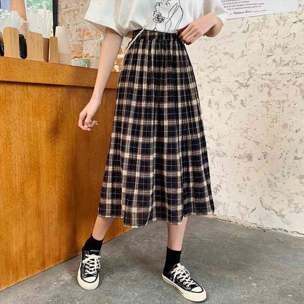 vintage plaid pleated long womens skirts winter punk rock korean woolen streetwear drawstring elastic waist midi, Black
vintage plaid pleated long womens skirts winter punk rock korean woolen streetwear drawstring elastic waist midi, Black