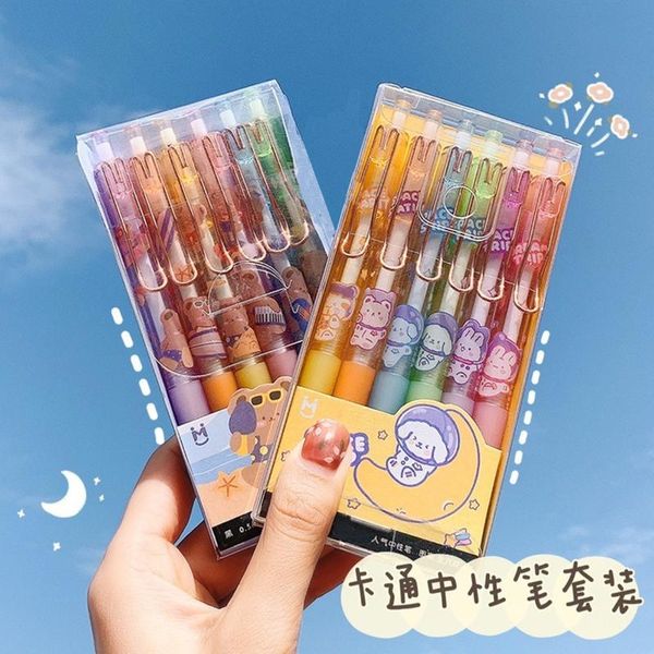 gel pens 6pcs/set cute pen cartoon bear 0.5mm black ink press signing school office supply kawaii stationery
gel pens 6pcs/set cute pen cartoon bear 0.5mm black ink press signing school office supply kawaii stationery