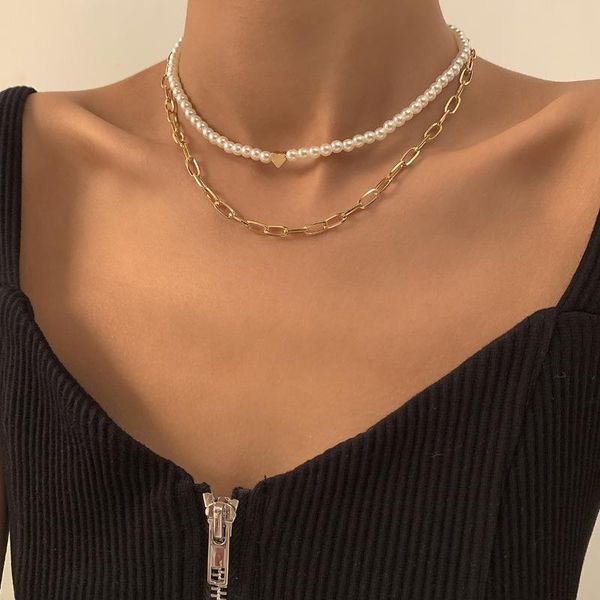 chokers 2pcs/set elegant white imitation pearl choker necklace gold link chains women bridal wedding trendy charm fashion gifts, Golden;silver
chokers 2pcs/set elegant white imitation pearl choker necklace gold link chains women bridal wedding trendy charm fashion gifts, Golden;silver