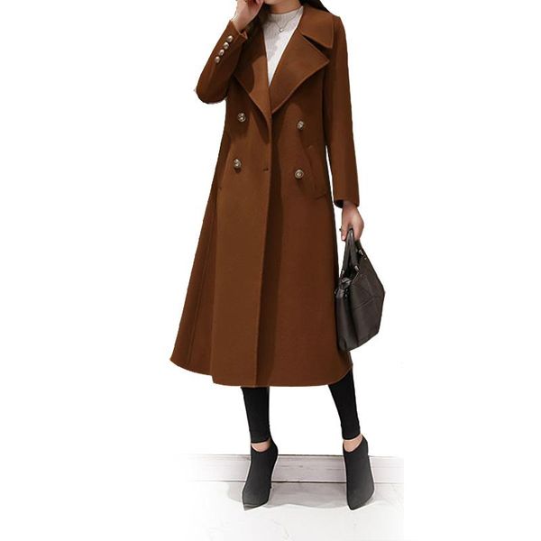 women's wool & blends 2021 fashion double-breasted slim warm outerwear coats large size long korean casual winter jackets, Black
women's wool & blends 2021 fashion double-breasted slim warm outerwear coats large size long korean casual winter jackets, Black