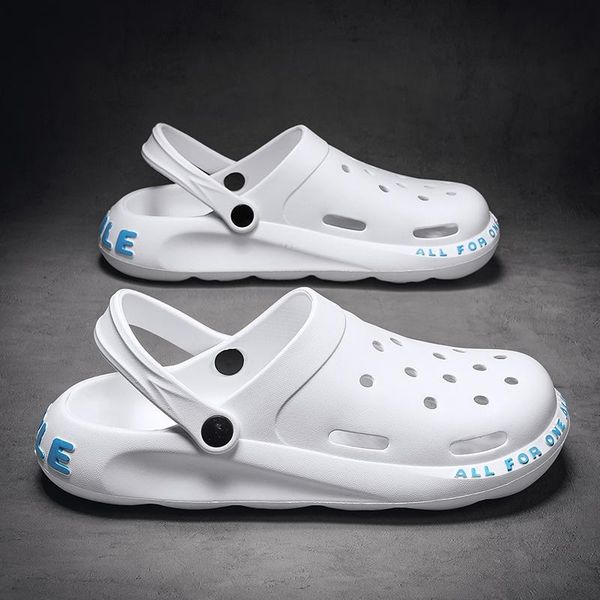 summer hollow men's sandals fashion casual couple hole slippers white rubber non-slip female letters embossed, Black
summer hollow men's sandals fashion casual couple hole slippers white rubber non-slip female letters embossed, Black