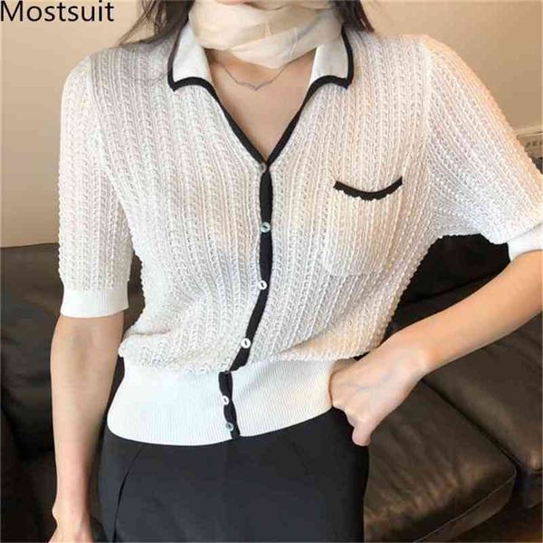 summer vintage knitted t shirts women short sleeve single-breasted pocket cardigans korean fashion tees t-shirts femme 210513, White
summer vintage knitted t shirts women short sleeve single-breasted pocket cardigans korean fashion tees t-shirts femme 210513, White