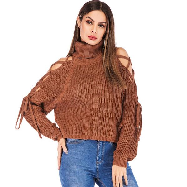 women's sweaters turtleneck sweater autumn winter female long sleeve hollow out knitted shirt ladies oversized tie up pullover, White;black
women's sweaters turtleneck sweater autumn winter female long sleeve hollow out knitted shirt ladies oversized tie up pullover, White;black