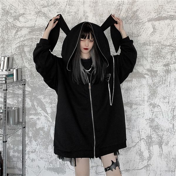 women's jackets harajuku-style hoodie, gothic, feminine with rabbit ears and long sleeve, japanese style for autumn winter, plus size 2, Black;brown
women's jackets harajuku-style hoodie, gothic, feminine with rabbit ears and long sleeve, japanese style for autumn winter, plus size 2, Black;brown