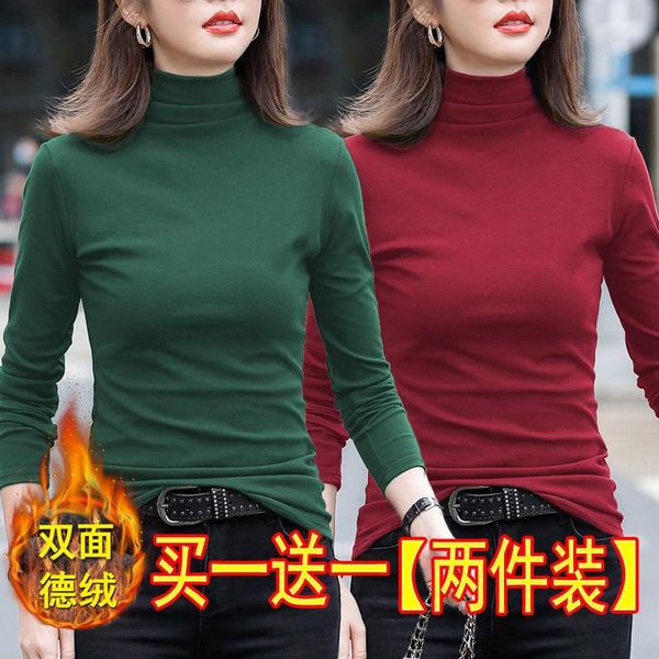 women's t-shirt woman tshirts underwear autumn winter turtleneck long sleeve women mujer camisetas, White 
women's t-shirt woman tshirts underwear autumn winter turtleneck long sleeve women mujer camisetas, White
