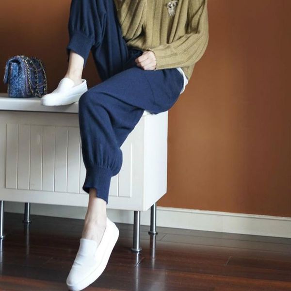 women's pants & capris wear harem cashmere women casual high waist bloomers feet loose knit wool long carrot, Black;white
women's pants & capris wear harem cashmere women casual high waist bloomers feet loose knit wool long carrot, Black;white