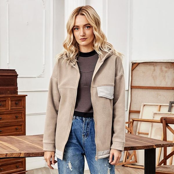 fall fashion hooded zip-up with pocket cardigan and woolen sweater coat for women women's jackets, Black;brown
fall fashion hooded zip-up with pocket cardigan and woolen sweater coat for women women's jackets, Black;brown