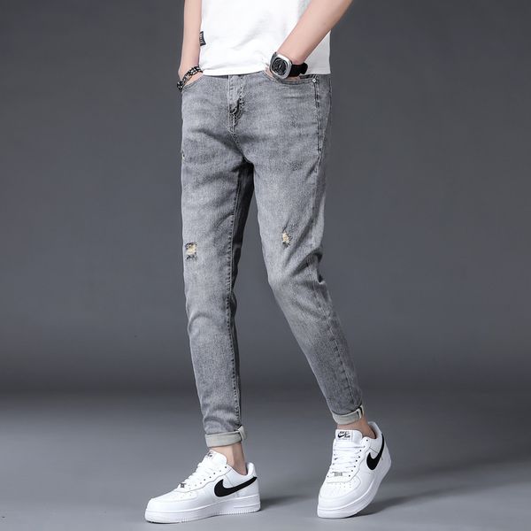 spring 2021 and autumn jeans men's slim little feet korean fashion leisure brand stretch pants, Blue
spring 2021 and autumn jeans men's slim little feet korean fashion leisure brand stretch pants, Blue