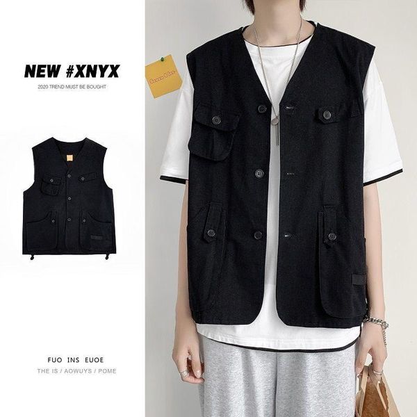 men's vests men casual summer multi pocket cargo vest male cotton sleeveless waistcoat jacket tactical outdoor pograph fishing overcoat, Black;white
men's vests men casual summer multi pocket cargo vest male cotton sleeveless waistcoat jacket tactical outdoor pograph fishing overcoat, Black;white