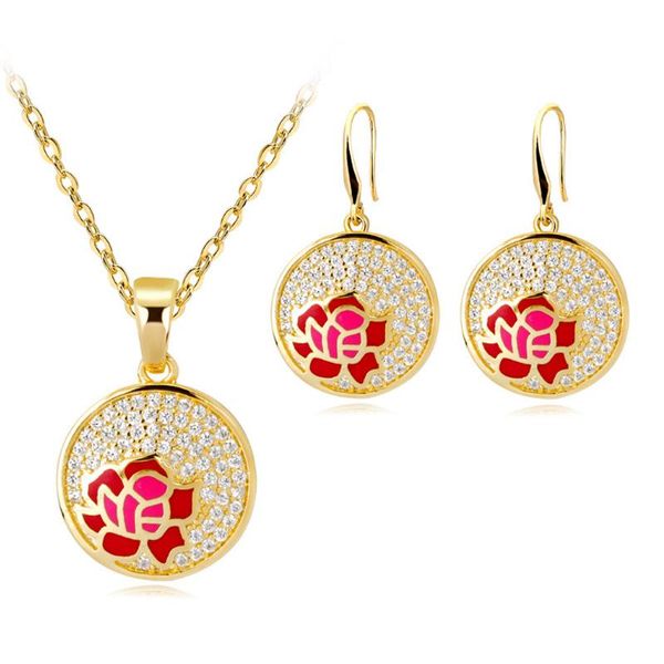 earrings & necklace zlxgirl brand enamel stainless steel flower pendant earring cubic zircon bridal accessoies sets brincos couple gifts, Silver
earrings & necklace zlxgirl brand enamel stainless steel flower pendant earring cubic zircon bridal accessoies sets brincos couple gifts, Silver