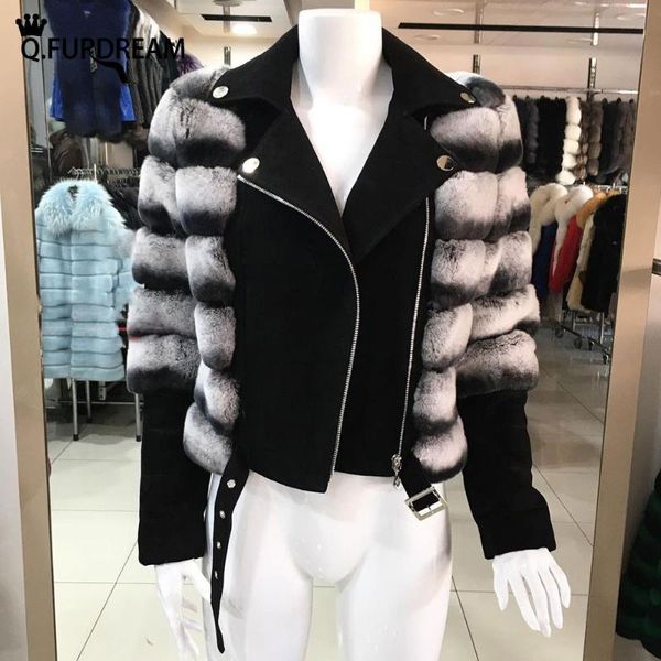 women's fur & faux q.furdream real rex removable long sleeved winter warm thick horizontal stripes coat fashion ladies, Black
women's fur & faux q.furdream real rex removable long sleeved winter warm thick horizontal stripes coat fashion ladies, Black
