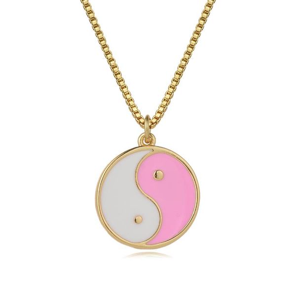 pendant necklaces pink white yin yang necklace for women gold color metal 2021 trend chain jewelry gift, Silver
pendant necklaces pink white yin yang necklace for women gold color metal 2021 trend chain jewelry gift, Silver