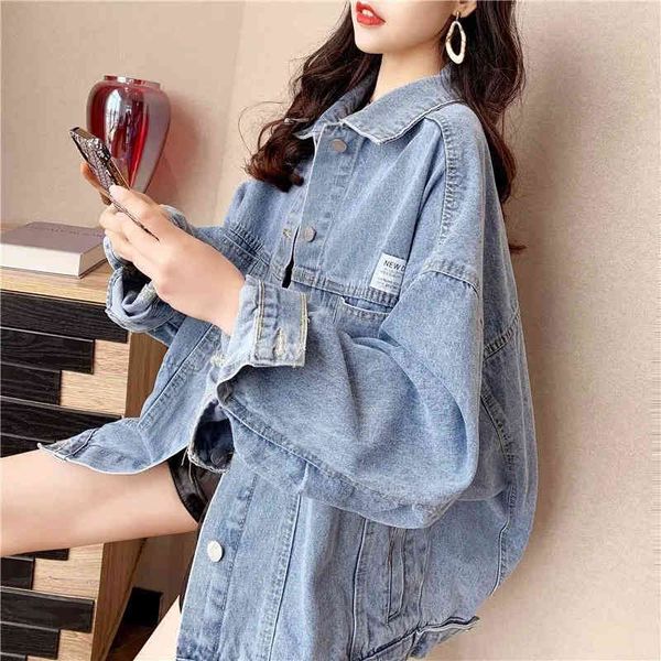 women's jackets 2021 casual loose blue denim women vintage streetwear long sleeve jean coat big size spring outwear female rlgo, Black;brown
women's jackets 2021 casual loose blue denim women vintage streetwear long sleeve jean coat big size spring outwear female rlgo, Black;brown
