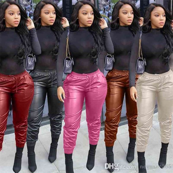 women casual leather pants drawstring trousers stack with pockets solid color ladies fashion overalls plus size s-xxxl, Black;white
women casual leather pants drawstring trousers stack with pockets solid color ladies fashion overalls plus size s-xxxl, Black;white
