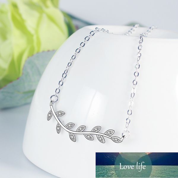 925 sterling silver zircon leaves pendant necklace olive branch luxury chain choker for women gift christmas s-n426, Golden;silver
925 sterling silver zircon leaves pendant necklace olive branch luxury chain choker for women gift christmas s-n426, Golden;silver