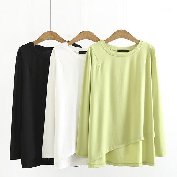 plus size t-shirt for women xl-4xl long sleeve round neck with asymmetrical hem large in autumn wear fatwomen, Black
plus size t-shirt for women xl-4xl long sleeve round neck with asymmetrical hem large in autumn wear fatwomen, Black